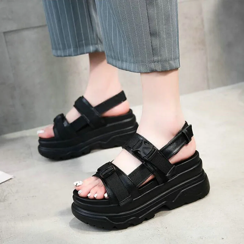 2018 Summer Women Wedges Beach buckle sandals Platform flats Women Casual Shoes footwear Open Toe Platform Sandals  MM-28