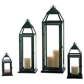 

Candlestick American Outdoor Candle Holders Wrought Iron Candle Holder Glass Floor Wind Light Weeding Decoration Weddings WZF124