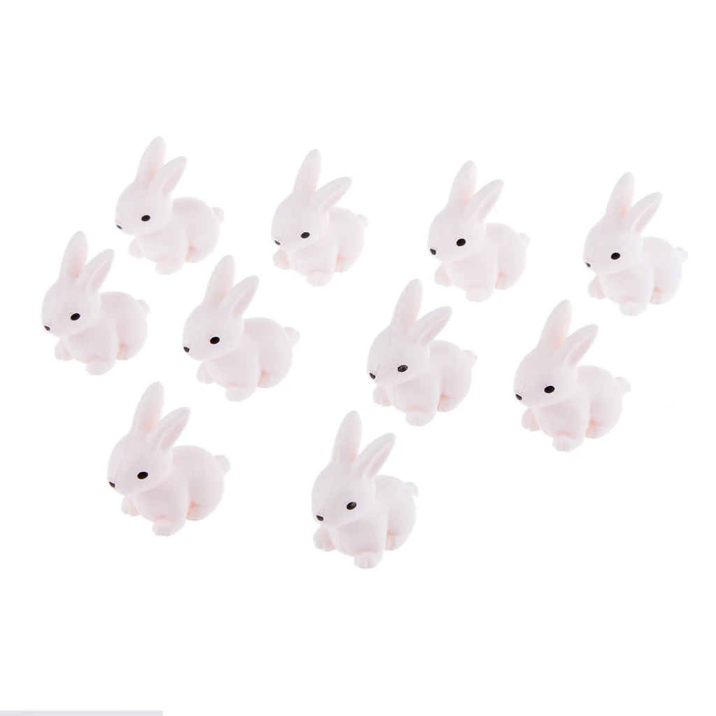 10 pcs  Resin Miniature Garden Ornaments Miniature Ornaments Decor Cute Rabbit Moss Micro Landscape Decorative Gardening