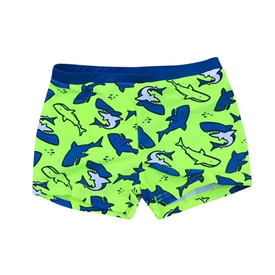 Детский Эластичный пляжный купальный костюм с принтом акулы для мальчиков; купальные штаны; шорты; летние пляжные плавки с животными; maillot de bain; A40 - Цвет: Зеленый