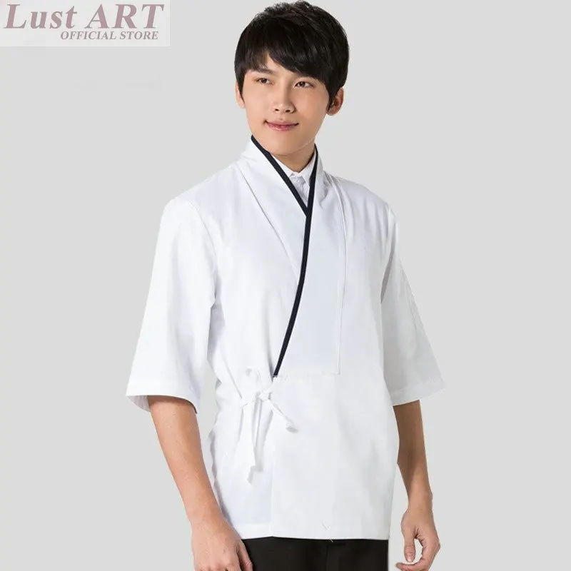 Еда обслуживание униформа для ресторана рубашки Новое поступление отель кухня японская униформа для ресторана японский шеф-повара КУРТКА BB084 - Цвет: Белый