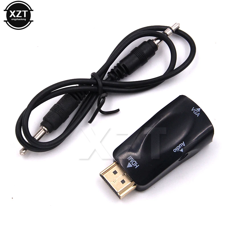 Новый адаптер HDMI VGA для мужчин и женщин HD 1080P Аудио кабель конвертер ПК ноутбука ТВ