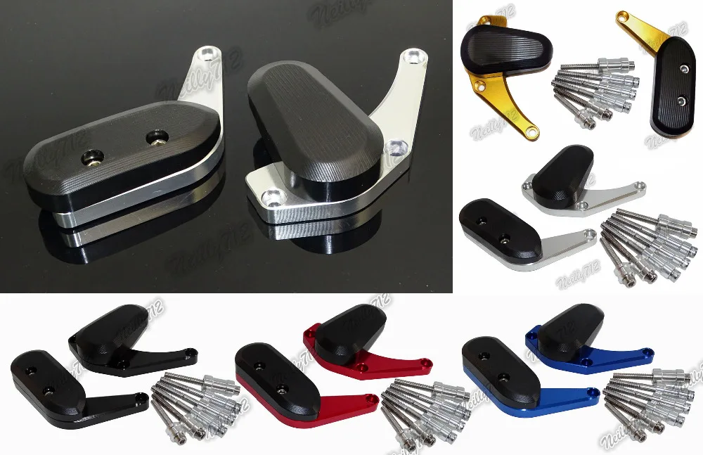 Left & Right Engine Crash Pads Frame Sliders Protector For Suzuki GSXR
