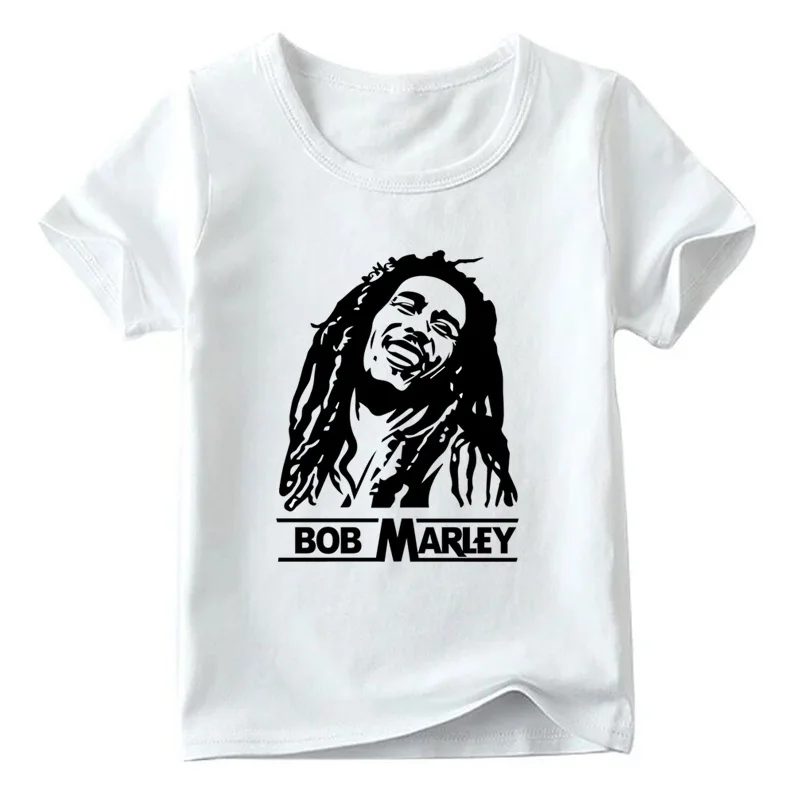 

2019 Children Jamaica Singer Bob Marley Reggae Rastafari Print Funny Tshirt Kids Summer Tops Boys & Girls White T-shirt,HKP4118
