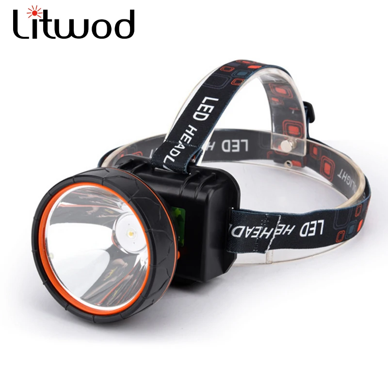 

Litwod Z20 T6 Led Bright Headlamp Head Light Head Flashlight LED Headlight Build-in Rechargeable Battery Head Lamp for fishing