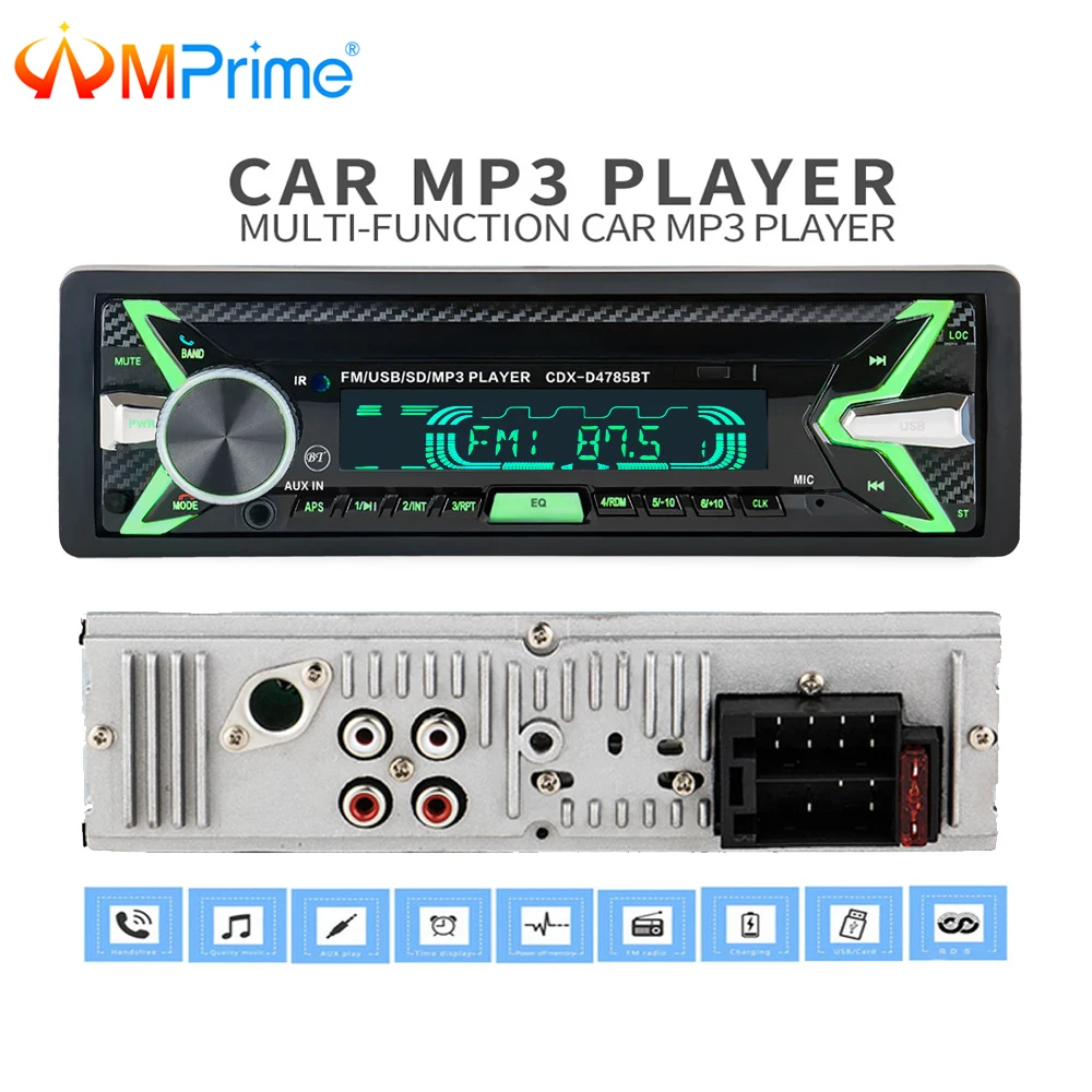 

AMPrime 12V Bluetooth Auto Car Radio 1 din Stereo Audio MP3 Player FM Radio Receiver Support Aux Input SD USB MMC Remote Control