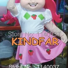 Талисман клубника девушка-талисман костюм Взрослый размер нарядное платье мультяшный маскот наряд костюм EMS