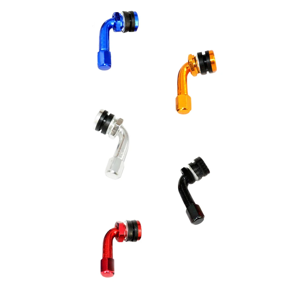 Universal Motorcycle CNC Aluminum Wheel Tire Valves Stem Air Tire Cap 90 Degree Solves Inflation & Checking Of Air Pressure