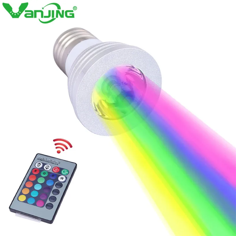 3 Вт E27 E14 GU10 RGB светодиодный светильник Точечный цветной 16 изменение цвета AC110V 220V с