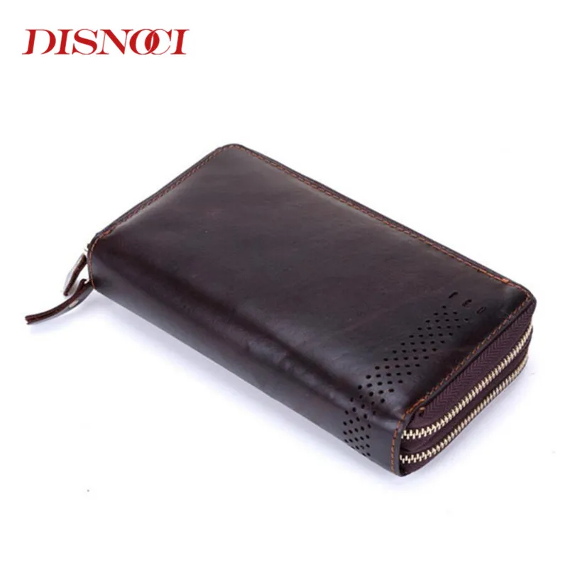 

DISNOCI Genuine Cowhide Leather Men Wallet Short Coin Purse Small Vintage Wallet Brand Business Vintage Designer Phone Bag