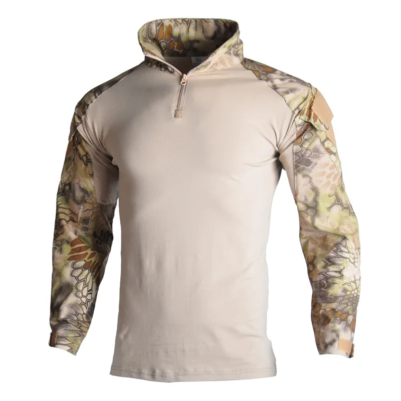  Military Army T-Shirt Men Long Sleeve Camouflage Tactical Shirt Hunt Combat Multicam Camo Long Slee