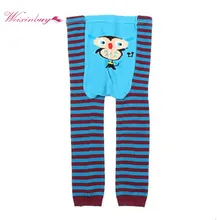 Штаны для малышей с принтом детские леггинсы в полоску с рисунками из мультфильмов длинные штаны 6 цветов для детей 0-2 лет