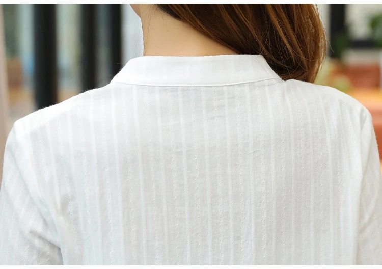 Модная женская блузка с цветочной вышивкой, Женские топы с длинным рукавом, белая офисная женская рубашка, женская одежда D839 30