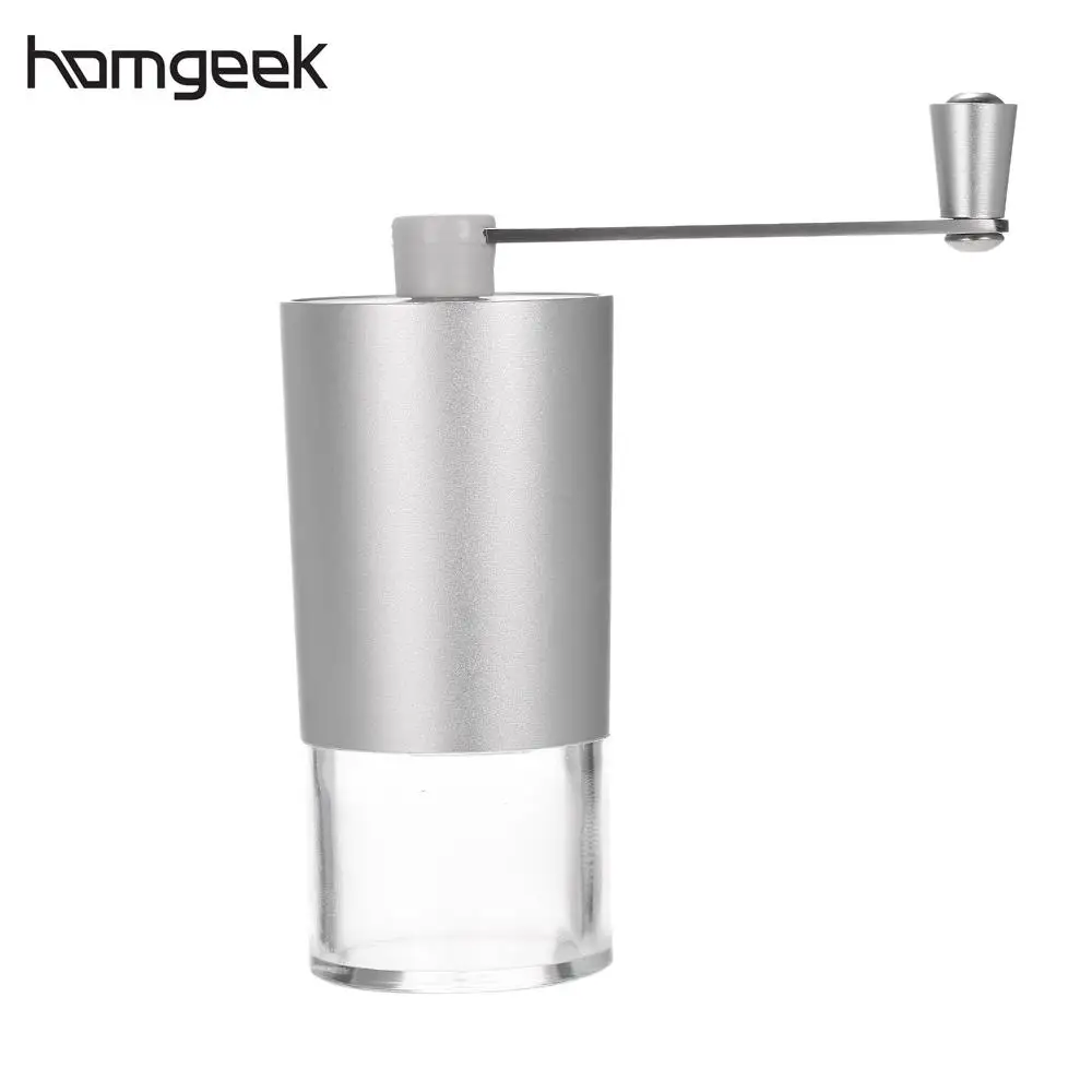 

Homgeek Coffee Bean Grinder Silver Aluminium Hand Manual Handmade Coffee Bean Grinder Mill Kitchen Grinding Tool 30g 4.3x10.0cm