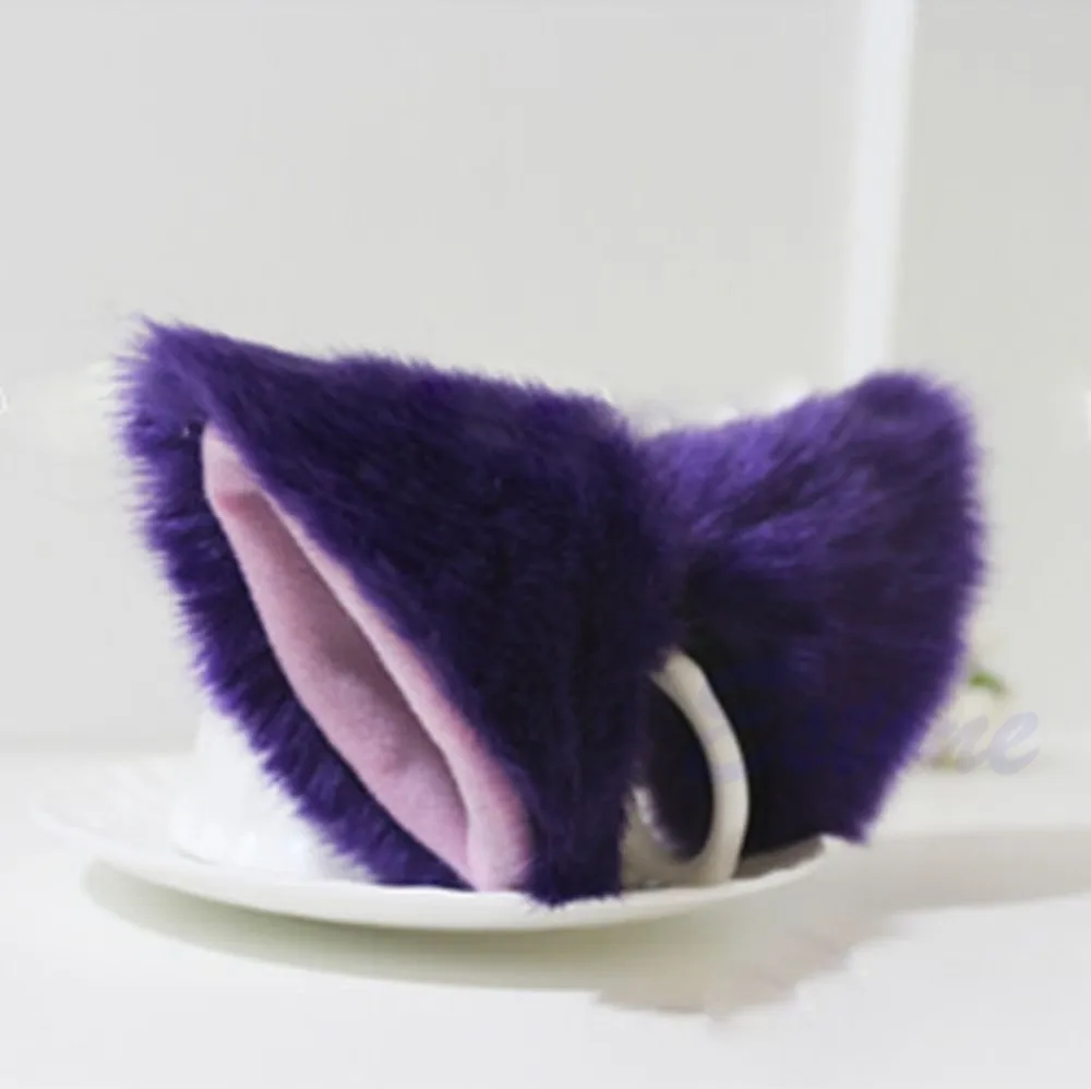GOHAND Cosplay Party Cat Fox Long Fur Ears Neko Costume Hair Clip Halloween -Zentai shop online