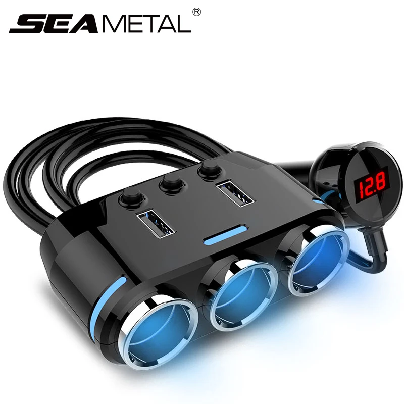 

USB Cigarette Lighter Car 12V-24V Socket Splitter Plug LED Charger Adapter 1A+2.1A 100W Voltage Phone MP3 Pad In Auto Electronic