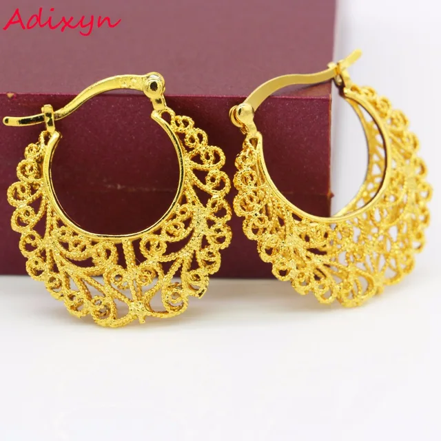 Size Ethiopian Gold Earrings Color African India Women Size Ethiopian Gold Earrings Color African India Women Wedding Earring Jewelry For S