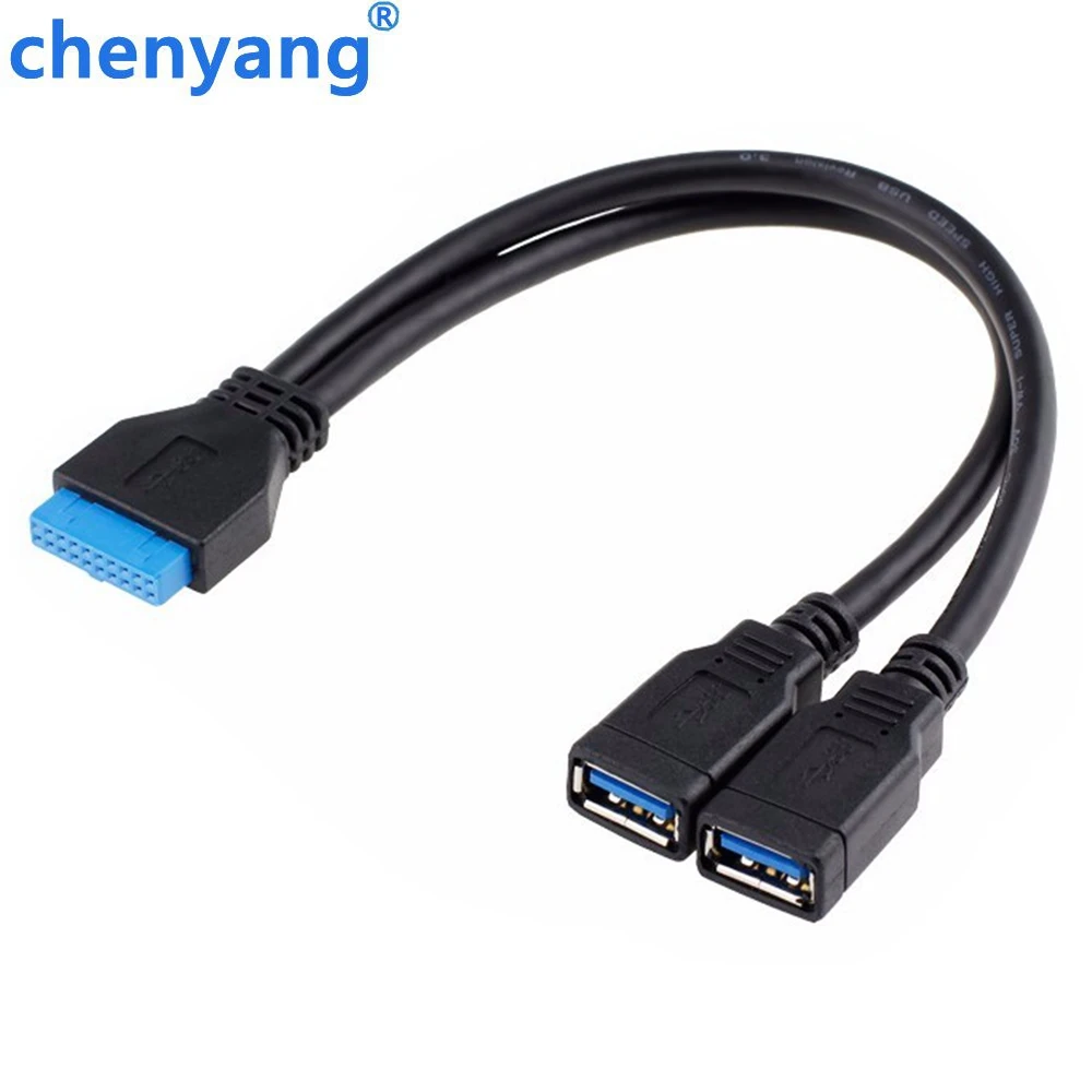 Двойной 2 портовый USB 3 0 A Тип Мама на 20 контактный разъем мама адаптер кабель для