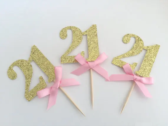 Заказной номер блеск сладкий 21st кекс Toppers baby свадебный душ День рождения
