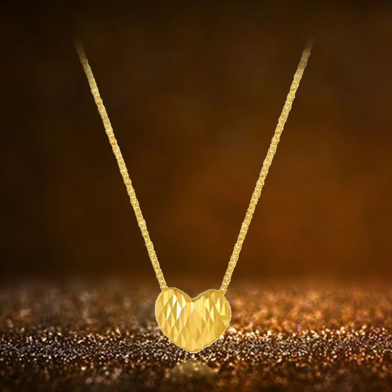MADALENA SARARA подвеска в форме сердца из чистого золота 18 К, цепочка из чистого золота, ожерелье с маленькой ключицей, волнистое ожерелье