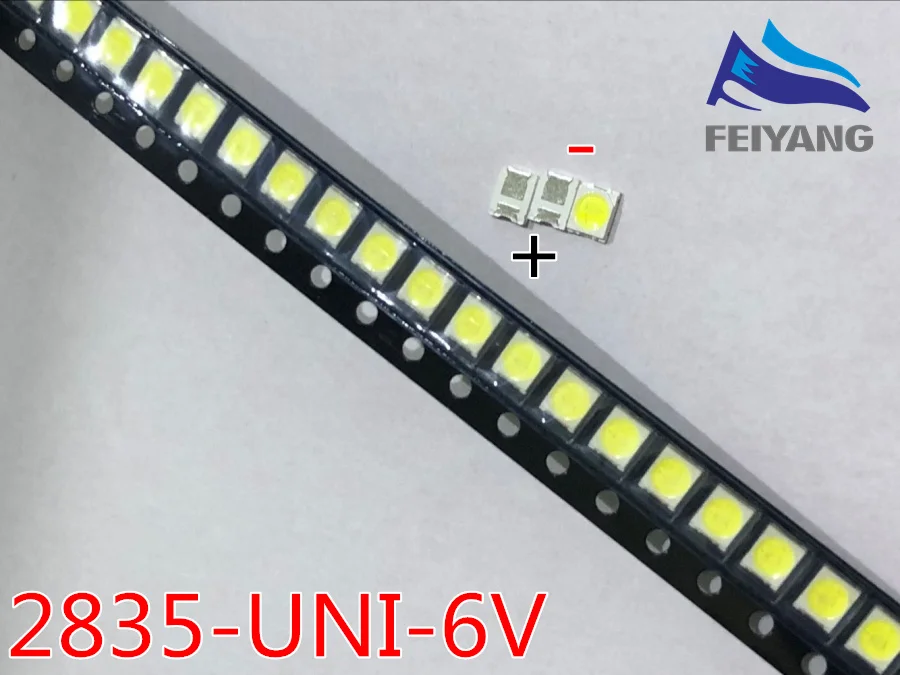 

50pcs Original UNI LED 3528 2835 1210 Light Beads High Power 1W 6V Cool white For LED LCD TV Backlight Application