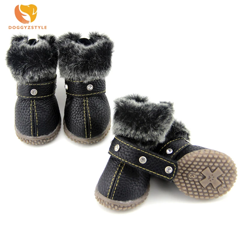 

Bling Rhinestone Dog Shoes Winter Pet Puppy Snow Boots For Small Dogs Warm Cat Booties For Chihuahua Supplies DOGGYZSTYLE