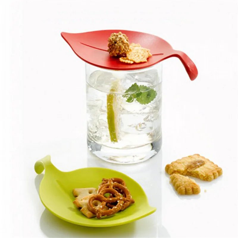 4 Pcs Multipurpose Cup Covers Small Plate Sauce Lemon Leaf Cup Lid