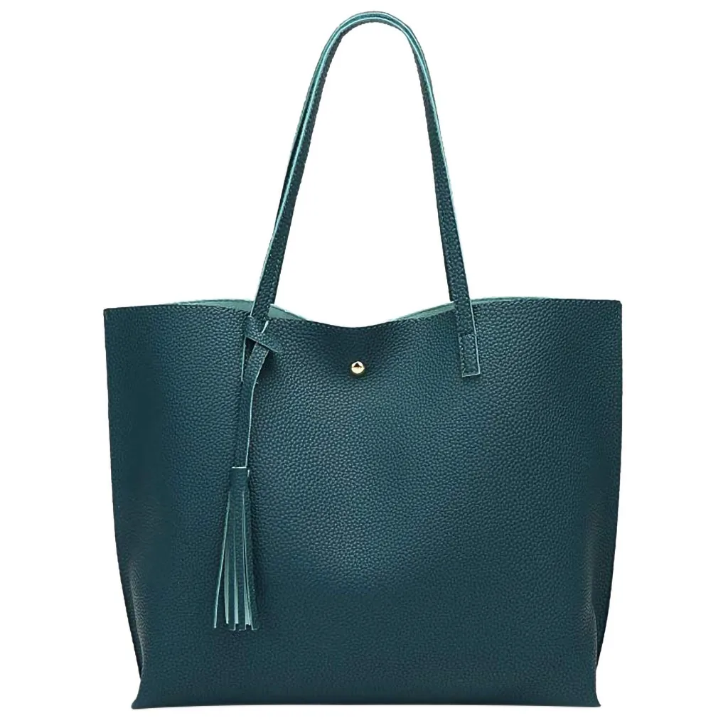 

Luxury Handbags Women Bags Designer Fringe Solid Large Capacity Shopping Shoulder Tote Bags Ladies Zipper Shoulder Bag #T
