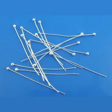 Серебряные украшения doreenbeads, Шариковая головка, булавки, сделай сам, ювелирное изделие для женщин и мужчин, аксессуары 0,5x25 мм(24 калибра), новинка, 40 штук