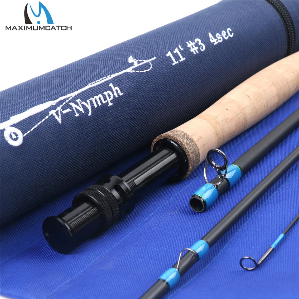 Maximumcatch 10FT-11FT 2/3/4WT 4Sec Нимфа Fly Удочка IM10 графитовая углеродная волокна быстрое действие Fly стержень с Нимфа линии