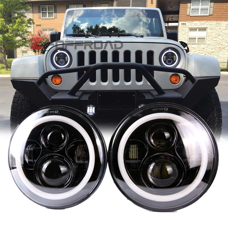 Для Jeep Wrangler безлимитный JK 4 двери plug and play 7 &quotсветодиодные фары с halo кольцом