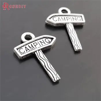 

(29661)50PCS 23x16MM Antique Silver Zinc Alloy Camping Signpost Charms Pendants Diy Jewelry Findings Accessories Wholesale