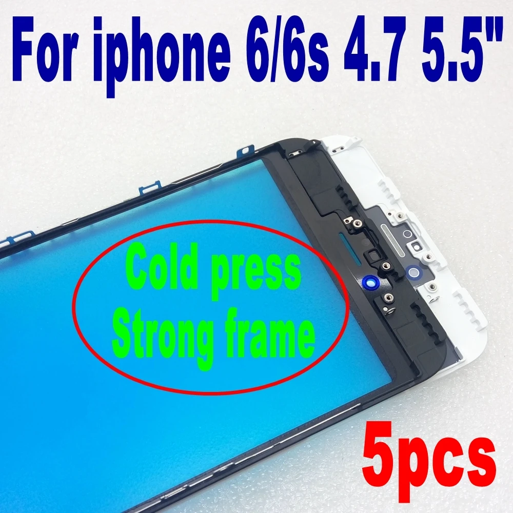 imágenes para 5 unids para iphone 6 s exterior de cristal con marco medio bisel pre-ensamblados lente de cristal frontal con marco para el iphone 6 plus mejor calidad imágenes para 5 unids para iphone 6 s exterior de cristal con marco medio bisel pre-ensamblados lente de cristal frontal con marco para el iphone 6 plus mejor calidad