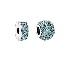 Gota brillante Beads Adapta Pandora Charms Bracelet DIY Elegancia Brillante Rebordea Para La Joyería 925 Joyería de Plata Esterlina