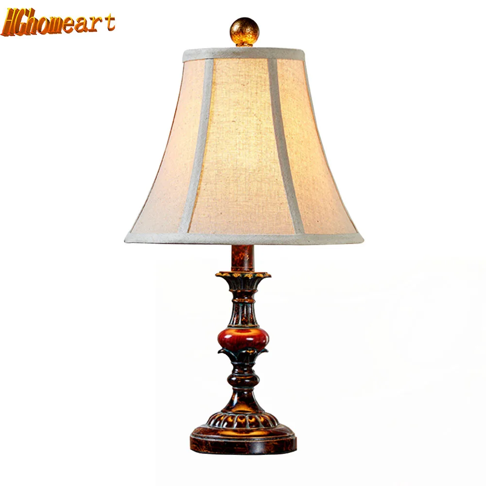 

HGHomeart Wooden Desk Lamps LED Romantic Table Light American Bedside Lamp Living Room Retro Creative Study Warm Lights110V/220V