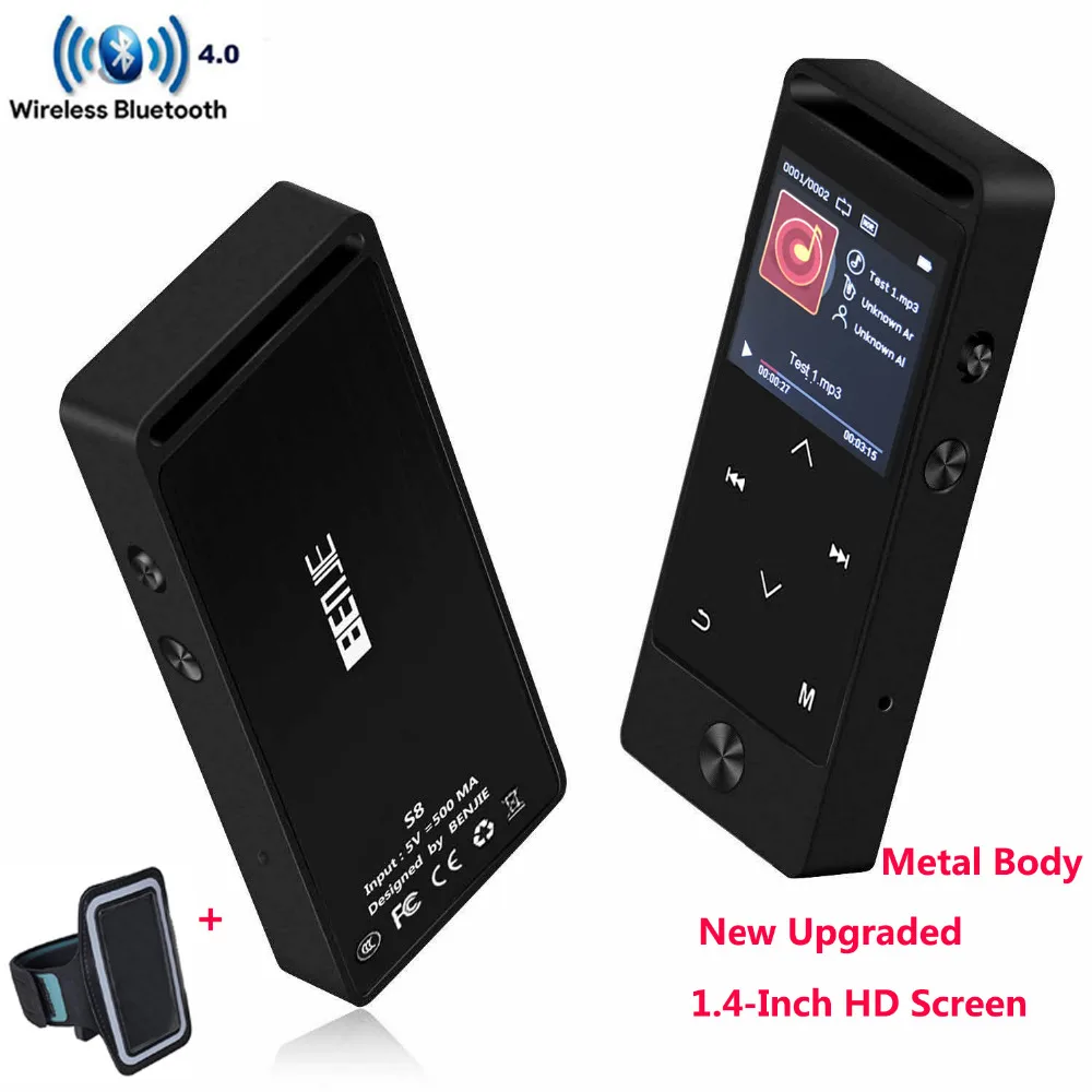 

2019 New Upgrade Bluetooth MP3 Player 8GB Metal Lossless Music Player Touch Screen with FM,Record,E-book Support TF Card to 64GB