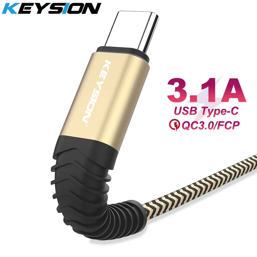 Кабель зарядный KEYSION с разъемом USB Type C и поддержкой быстрой зарядки 3 1 А|Кабели для
