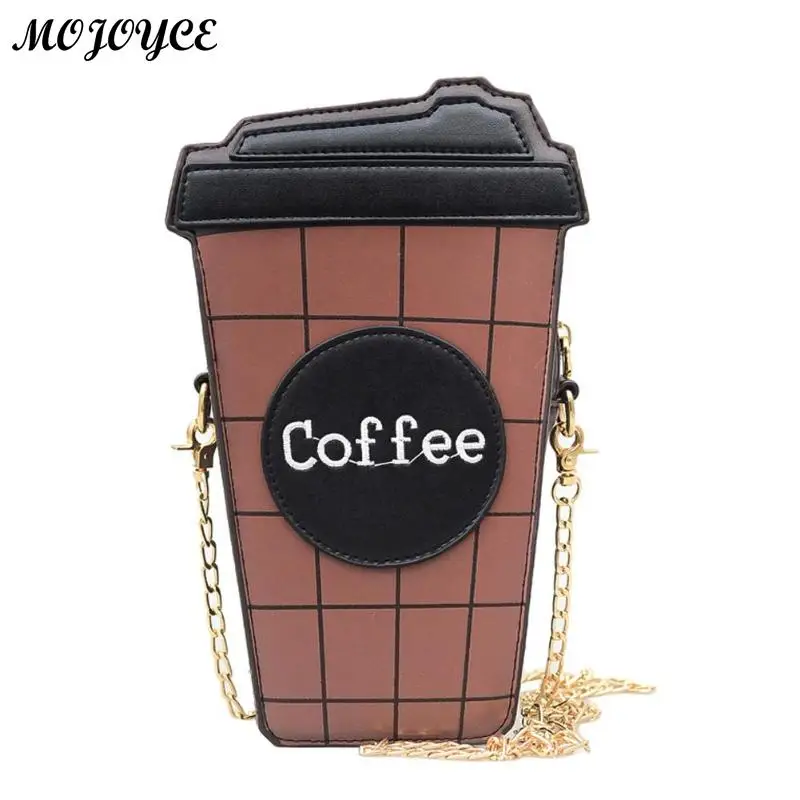 Women Coffee Cup Shape PU Leather Shoulder Bag Clutch Chain Handbag Crossbody Bag Messenger Bags for Girl Teenager 23 X 12 X 6cm Women Coffee Cup Shape PU Leather Shoulder Bag Clutch Chain Handbag Crossbody Bag Messenger Bags for Girl Teenager 23 X 12 X 6cm