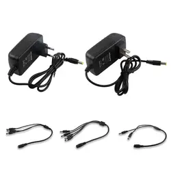 Питание DC12V 3A Мощность адаптер с 1 DC Женский до 2/3/4 Разъем Splitter кабель 5,5 мм x 2,1 мм разъем для Светодиодные ленты JQ