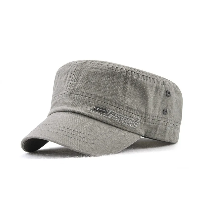 

New embroidered small letters iron standard military simple wild hat and women and men sunshade flat cap Korean hats k13705