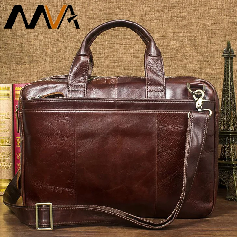 

Mva Briefcase Male Messenger Bag Men's Genuine Leather Bag For Document Men Shoulder Travel Handbags Satchel Laptop 14 Inch 8902