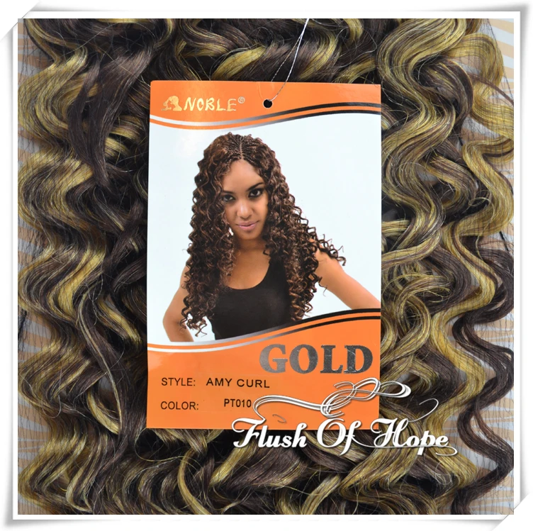 22 Inch Noble Gold Premium Synthetic Hair Weaving Weft Amy Curl