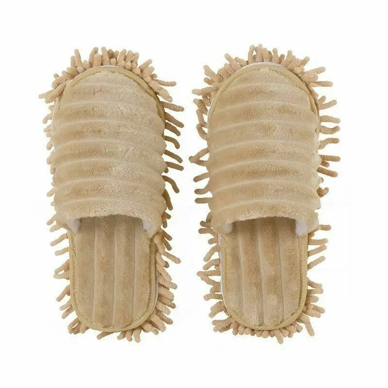 Beige S 1 пара пыли швабры тапочки без застежки Тапочки хлопковые носки для детей; обувь материал обеспечивает быструю очистку пыли из микрофибры, мягкие, удобные для носки-тапочки пыли крышка - Цвет: Beige S