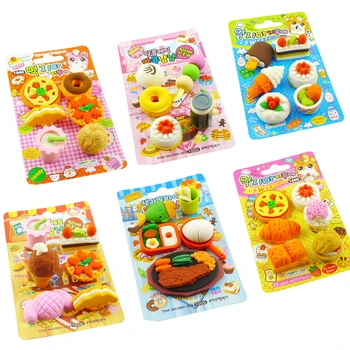 

Creative Design Eraser Simulation Food Modeling Color Eraser Removable Assembly Gifts Students Prize Cartoon Style Random