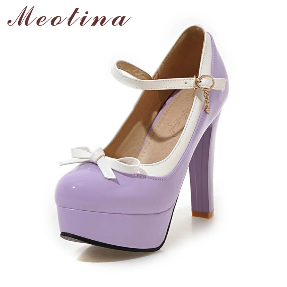 purple and black pumps