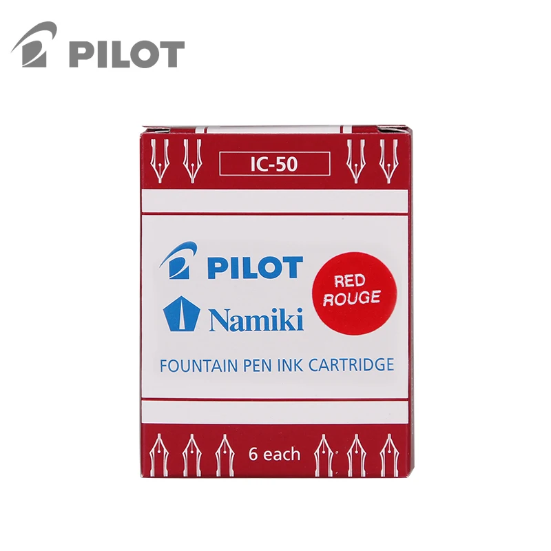 6 шт./упак. Япония Pilot IC-50 ic50 ic 50 чернильный мешок чернильные картриджи для FP-50r/78 г ручка черный, красный, синий 3 вида цветов - Цвет графита: red