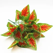 Plastic fake plant Red Taro leaf artificial plant for home garden decoration