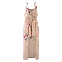 Новые поступления модные популярные женские летние Boho шифон вечернее пляжное платье боди сексуальный v-образным вырезом поддельный стильный костюм