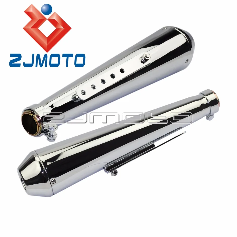 Exhaust Mufflers Silencer For Cafe Racer Bobber Chopper Reverse Cone