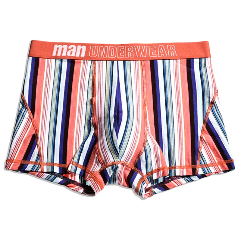 UYEEMU Brand 3Pcs Lot Mens Boxers Underwear 95% Cotton 5% Spandex Short Boxers Men Striped Style Home Underpants Interior Hombre-03